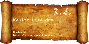 Kanitz Lizandra névjegykártya